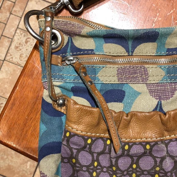 FOSSIL CANVAS & LEATHER CROSSBODY - Picture 5 of 8